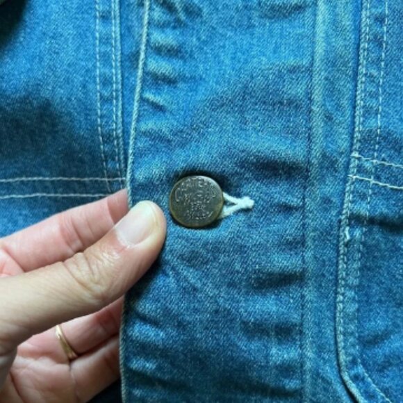 Vintage H.W. Carter & Sons Railroad Denim Chore Work Jacket Watch The Wear Small - Picture 7 of 16